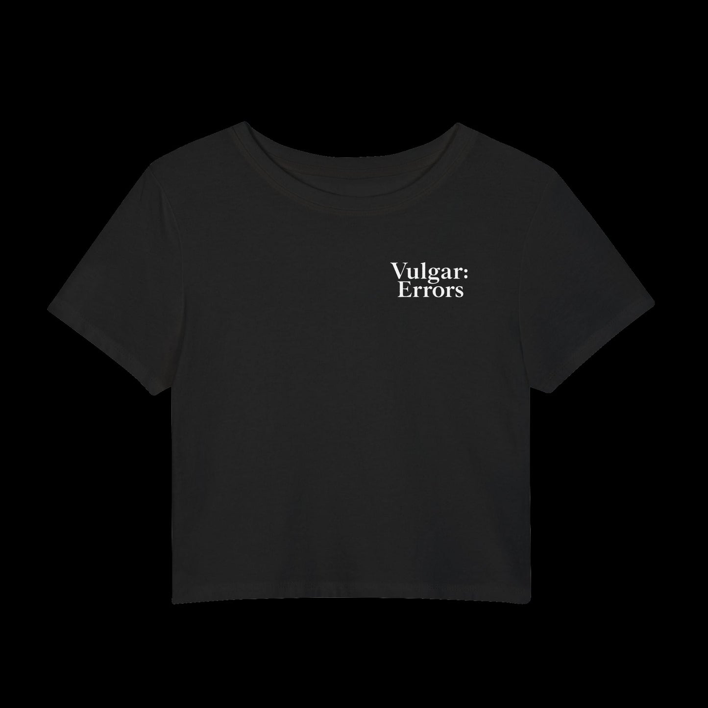 "Horny Time" Vulgar Errors cropped baby tee in black — additional product view