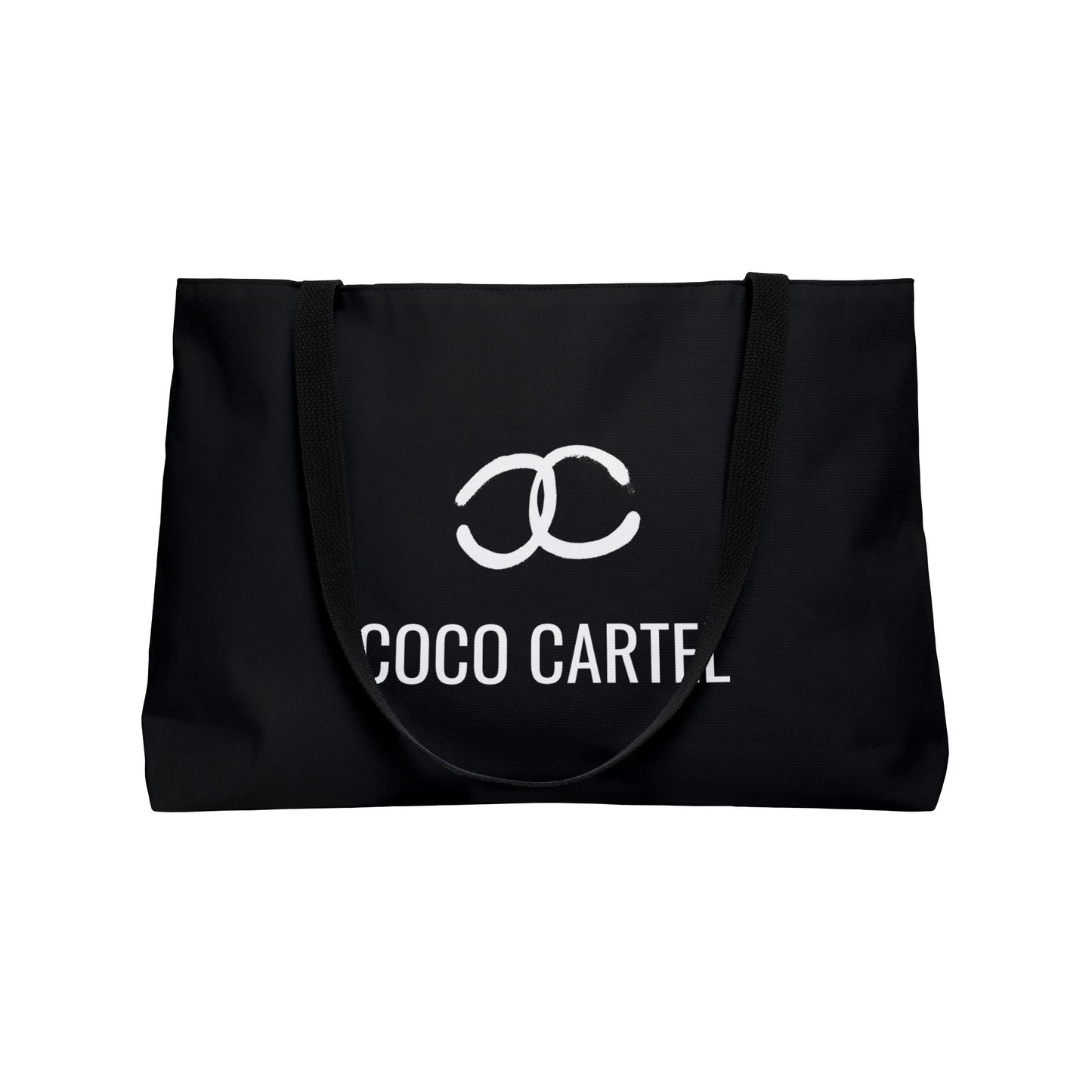 Coco Cartel Weekender Tote Bag — Black Logo Travel Beach Bag