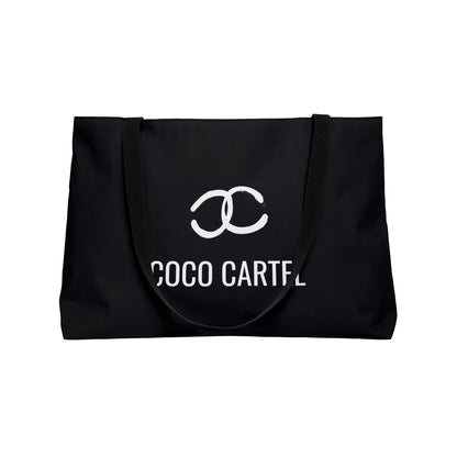 Coco Cartel Weekender Tote Bag — Black Logo Travel Beach Bag