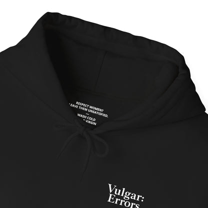 I RESPECT WOMEN Hoodie by Vulgar Errors, black hoodie, photo 3 on a black background
