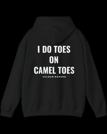 Vulgar Errors The Pedi Pro Hoodie with large white back slogan print on black cotton