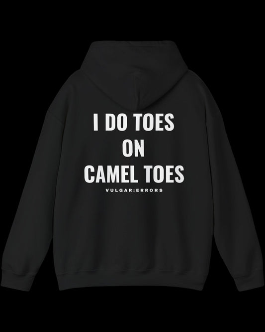 Vulgar Errors The Pedi Pro Hoodie with large white back slogan print on black cotton