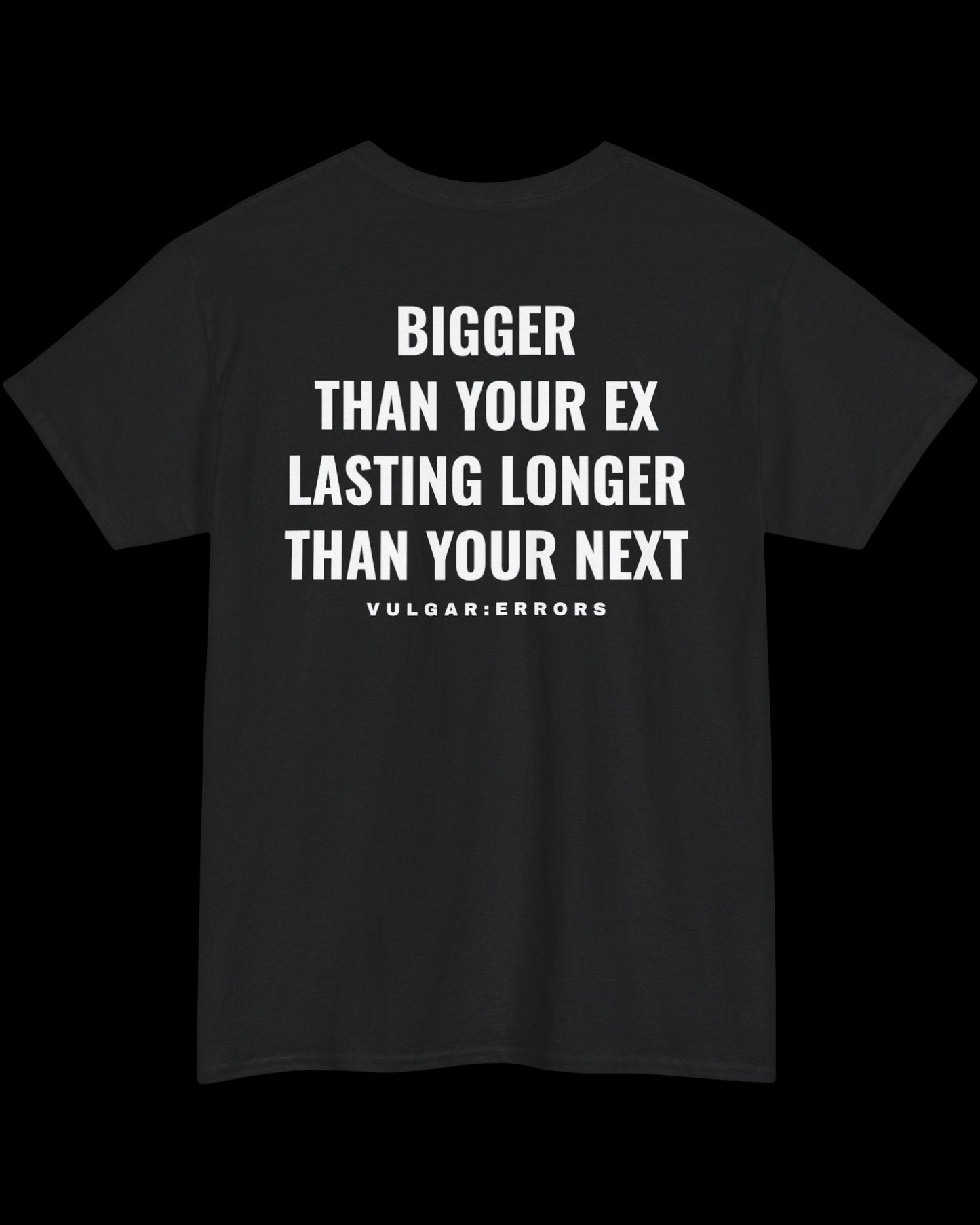 Vulgar Errors The Upgrade T-Shirt with large white back slogan print on black cotton