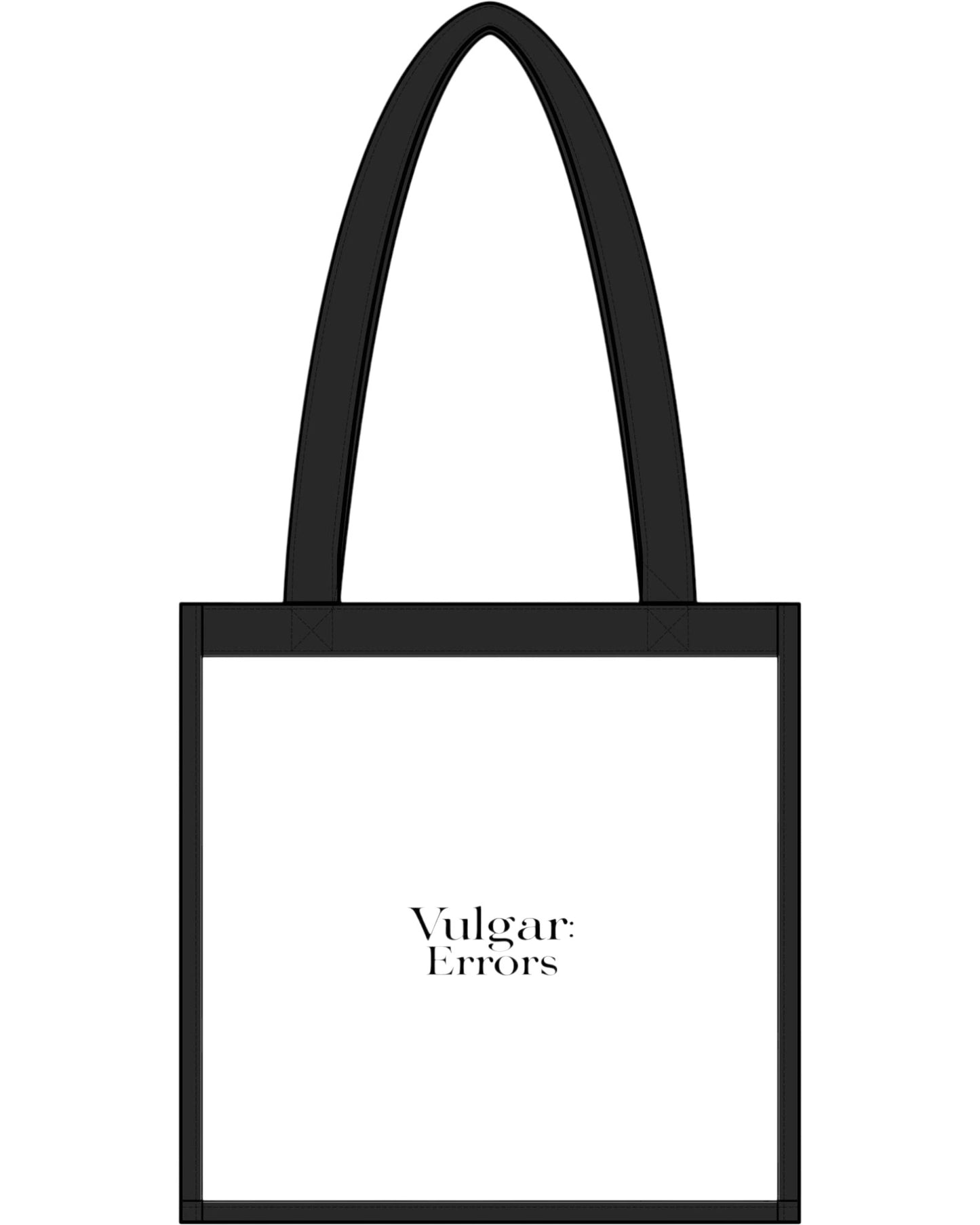 Vulgar Errors No Drugs and Sex Toys Tote Bag with bold front slogan print on clear PVC