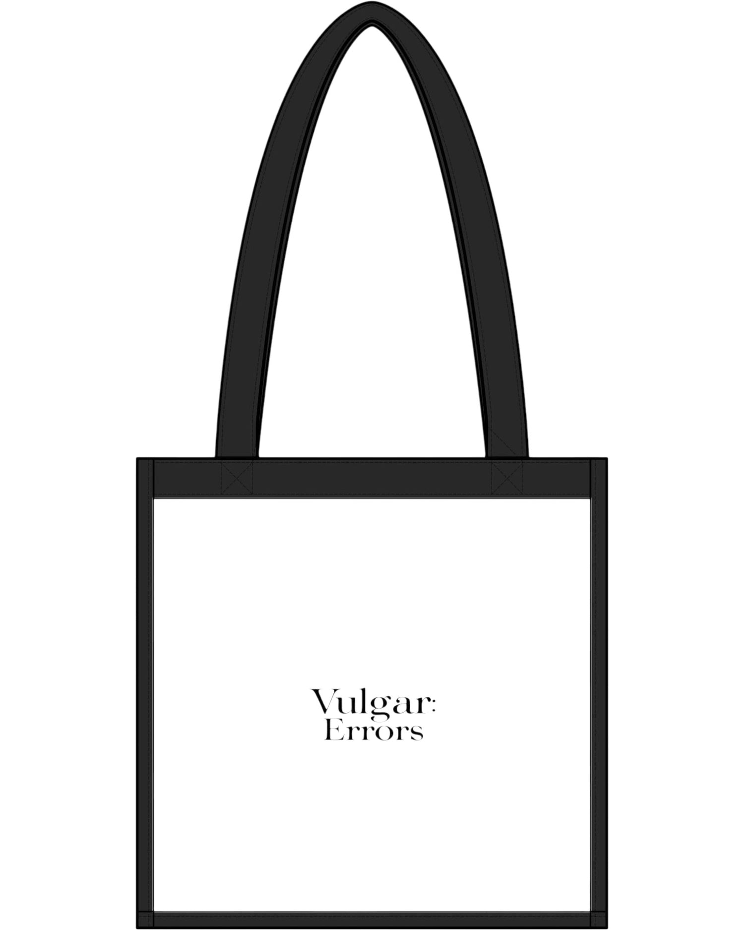 Vulgar Errors No Drugs and Sex Toys Tote Bag with bold front slogan print on clear PVC