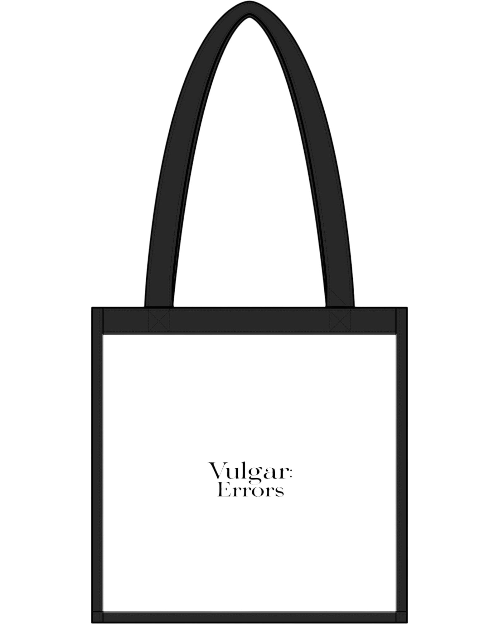 Vulgar Errors No Drugs and Sex Toys Tote Bag with bold front slogan print on clear PVC
