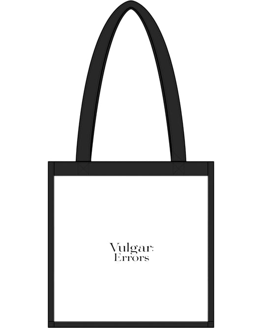 Vulgar Errors No Drugs and Sex Toys Tote Bag with bold front slogan print on clear PVC