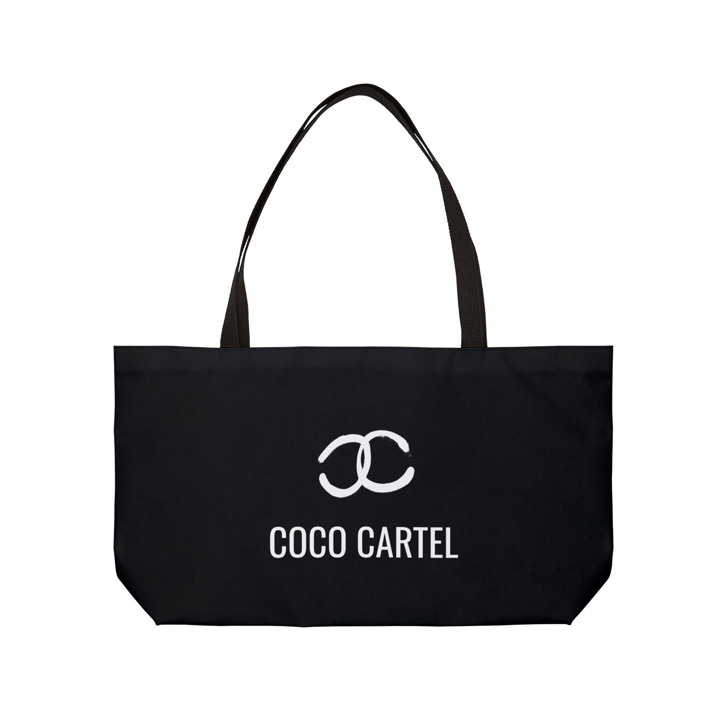 Coco Cartel Weekender Tote Bag — Black Logo Travel Beach Bag