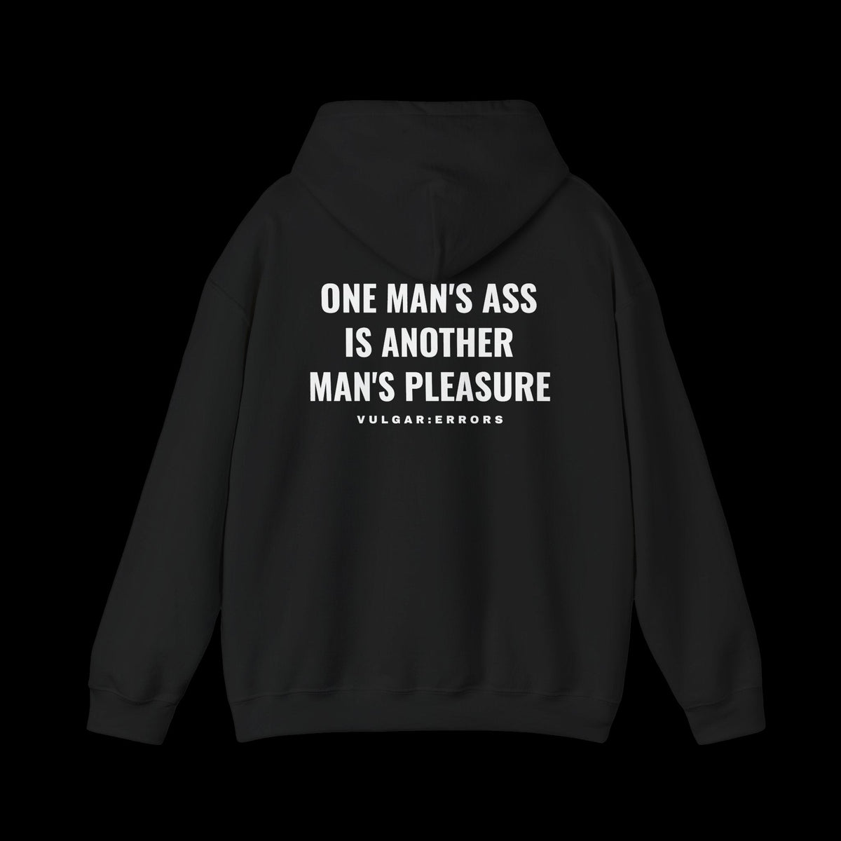 ANOTHER MAN'S PLEASURE Hoodie by Vulgar Errors, black hoodie, photo 1 on a black background