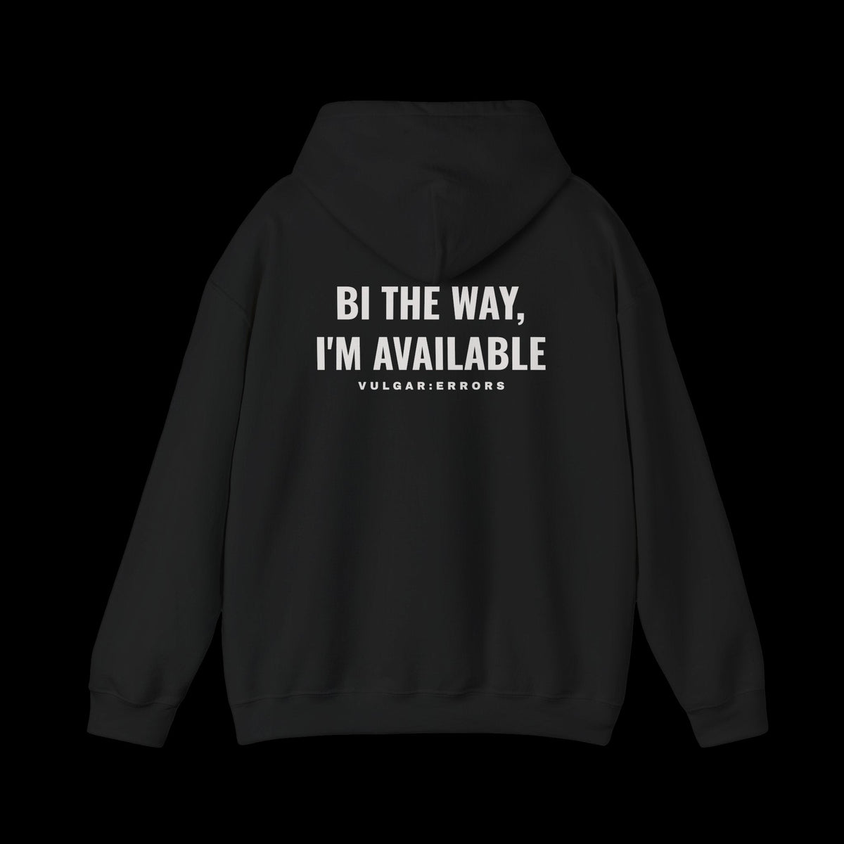 BI THE WAY Hoodie by Vulgar Errors, black hoodie, photo 1 on a black background