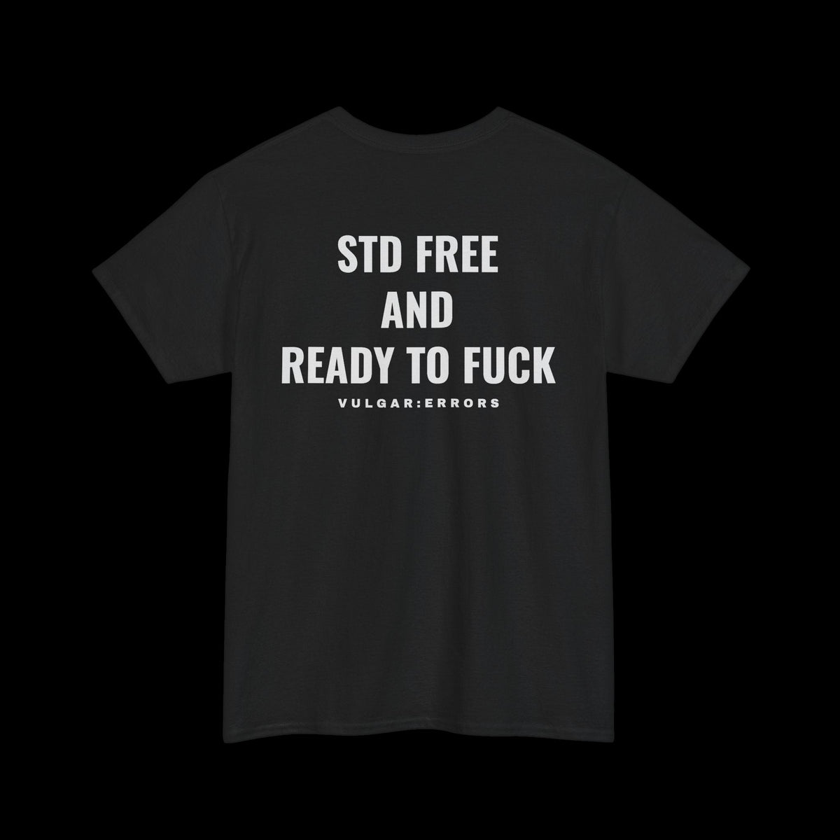 Free And Ready Tee by Vulgar Errors, black t-shirt, photo 1 on a black background