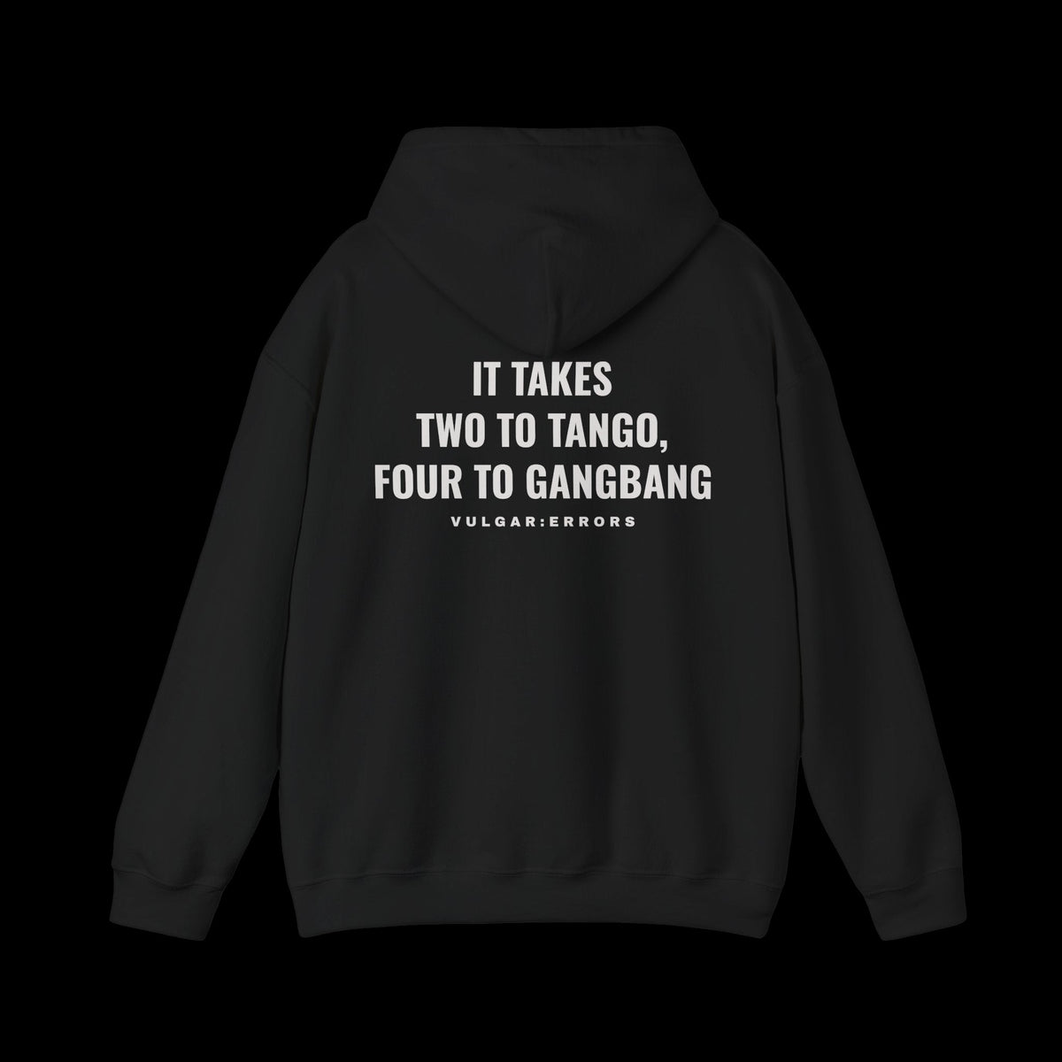 IT TAKES TWO TO TANGO Hoodie by Vulgar Errors, black hoodie, photo 1 on a black background