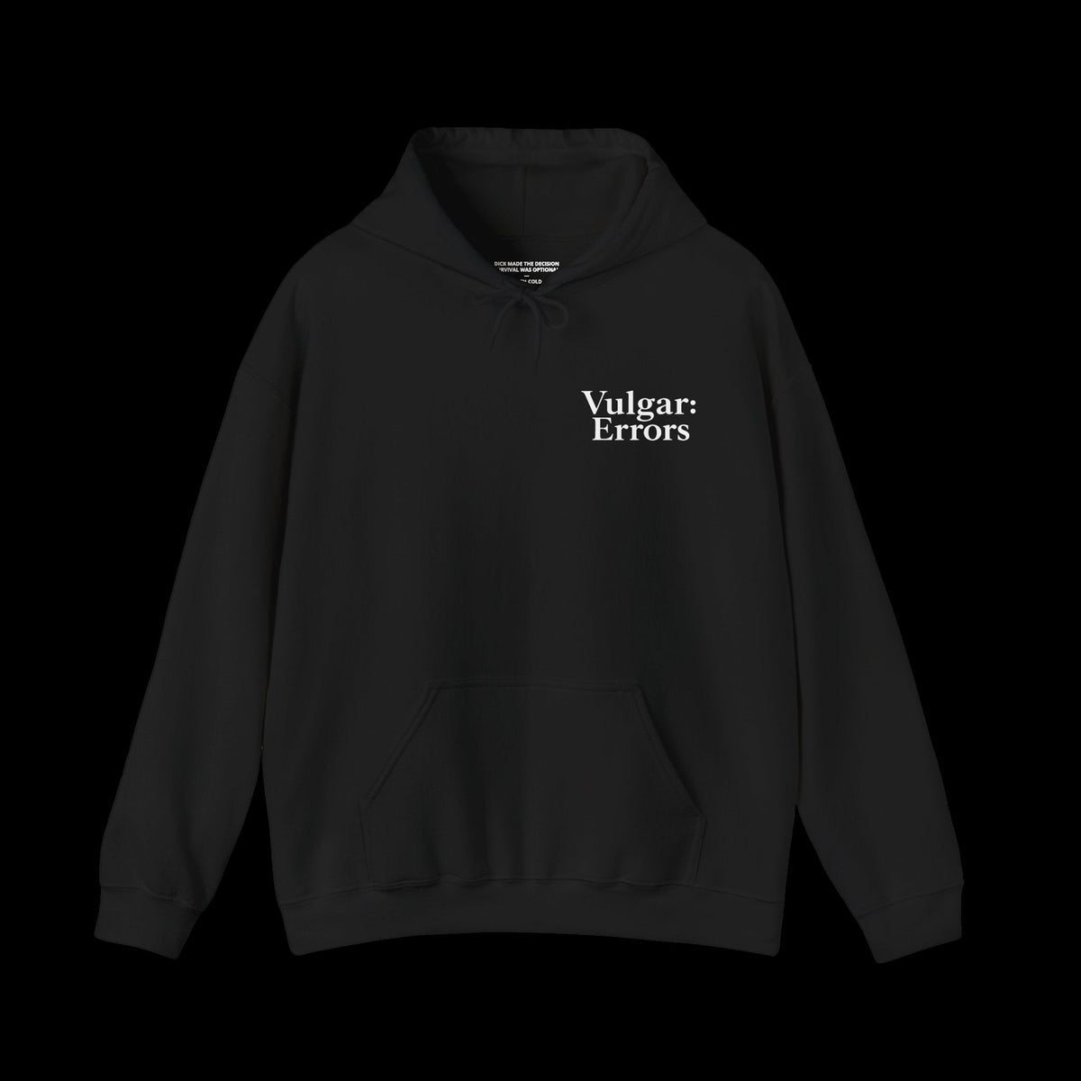 NOT EVEN WITH A SHOTGUN Hoodie by Vulgar Errors, black hoodie, photo 2 on a black background