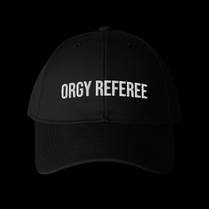 ORGY REFEREE Cap black embroidered baseball cap (front)