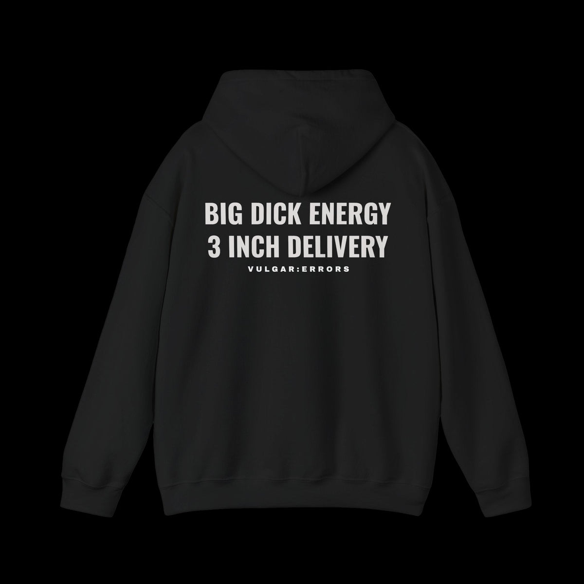 SMALL D* ENERGY Hoodie by Vulgar Errors, black hoodie, photo 1 on a black background