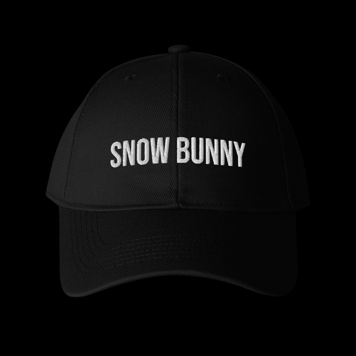 SNOW BUNNY Cap black embroidered baseball cap (front)