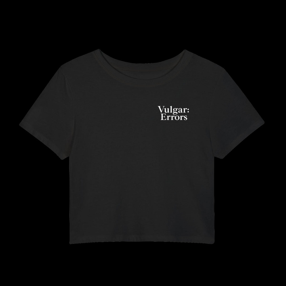 "Horny Time" Vulgar Errors cropped baby tee in black — additional product view